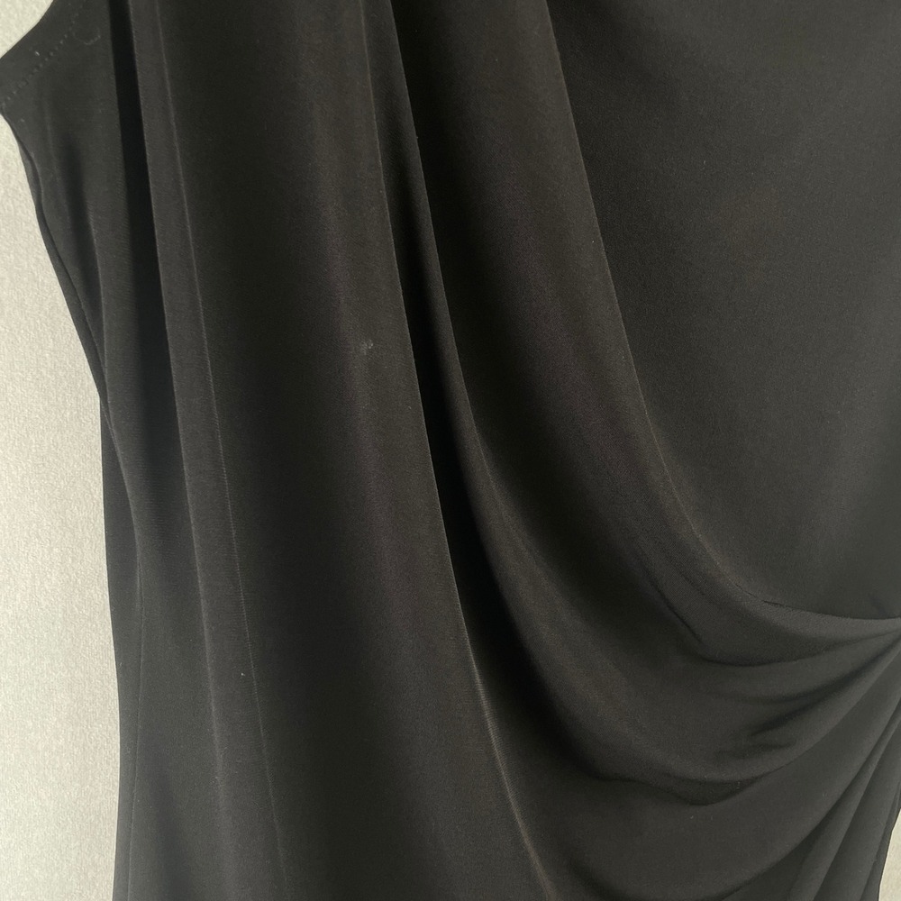 VICTORIAS SECRET Black Sleeveless Draped Sheath Stretch Dress L Cocktail Party - Picture 9 of 15